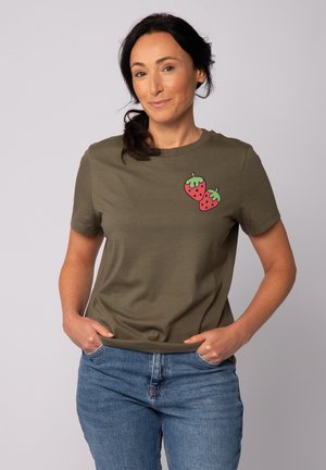 STRAWBERRY - T-shirt print - khaki