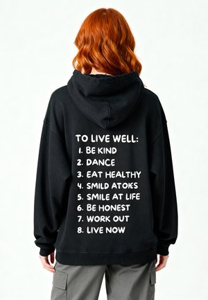 TO LIVE WELL UNISEX VINTAGE  - Sweat à capuche - washed black