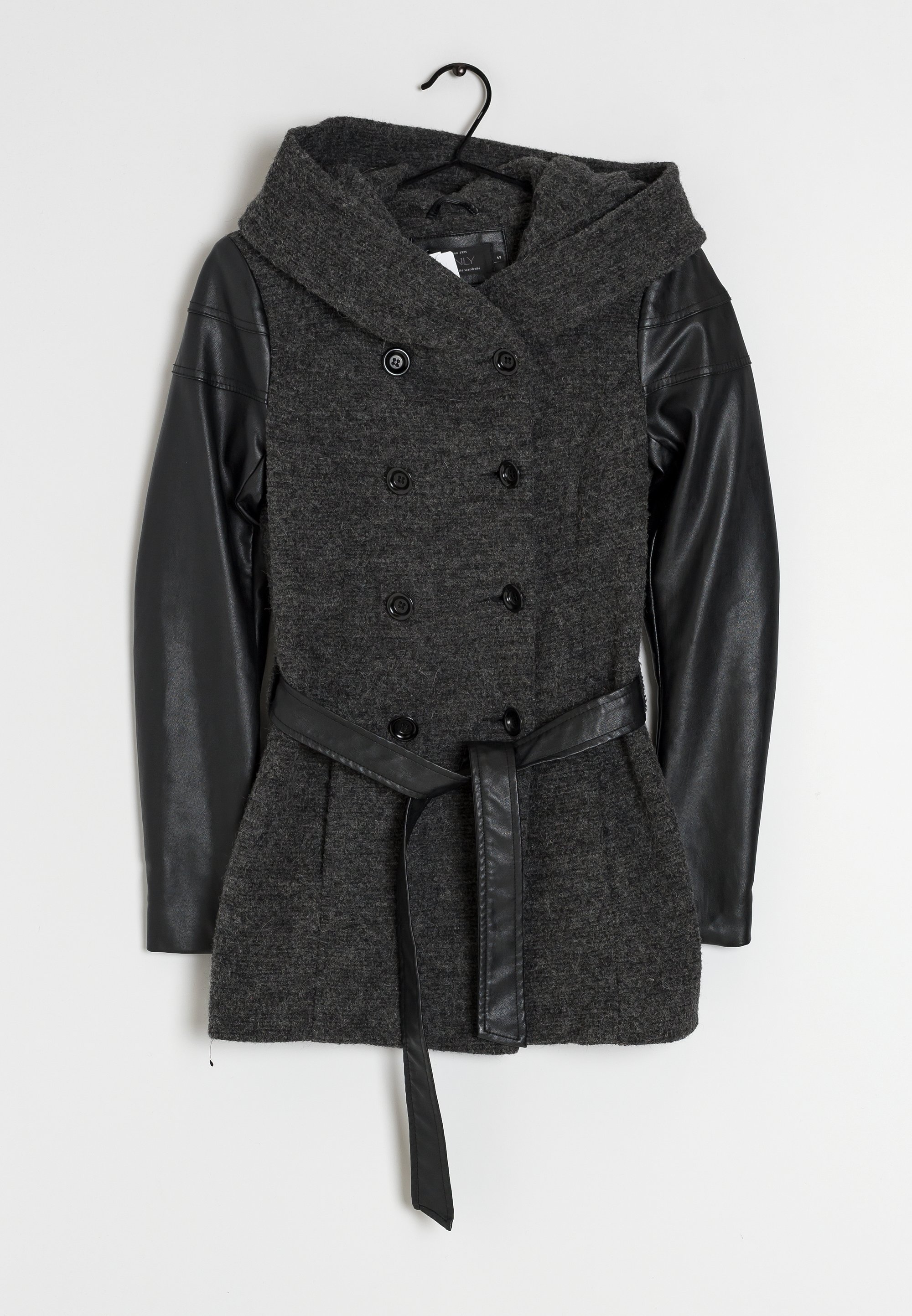 ONLY Abrigo corto mottled dark grey/gris oscuro jaspeado