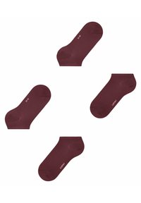 Burgundowe skarpetki do kostek o gładkiej fakturze oraz wzmocnionych palcach i piętach. Posiadają nadrukowane logo z boku, zaprojektowane z myślą o komforcie i wytrzymałości.