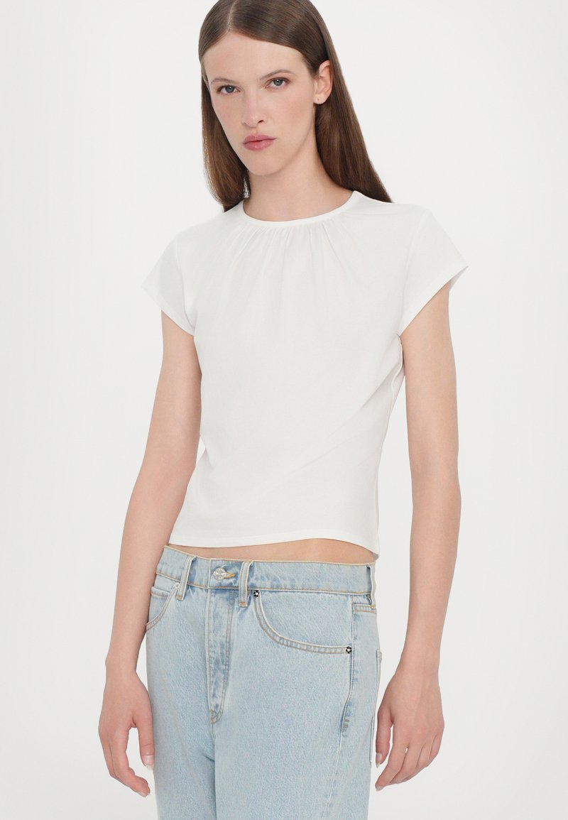FRAME THE GATHERED TEE - T-Shirt basic - white