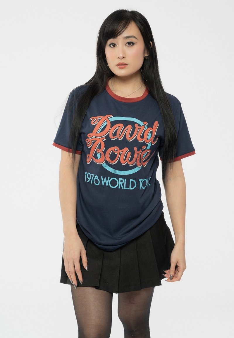 Paradiso Clothing DAVID BOWIE WORLD TOUR RINGER - Print T-shirt - navy
