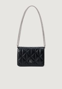 QUILTED MINI CHAIN BAG - Geantă crossbody - black