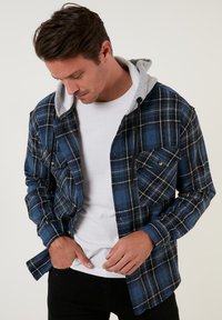 Buratti PLAID PATTERNED DOUBLE POCKET HOODED WINTER - Allvädersjacka - navy blue