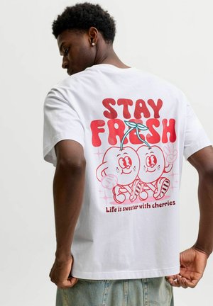 Jack & Jones, T-SHIRT BACKPRINTET T-SHIRT - T-Shirt print - bright white