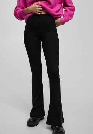 Stretch bell bottom trousers - Pantaloni - black