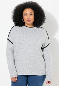 Ulla Popken CONTRAST SEAM LONG SLEEVE TURTLENECK - Maglione - light gray melange