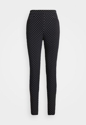 POLKA DOT STRETCH TWILL PANT - Pantaloni - black