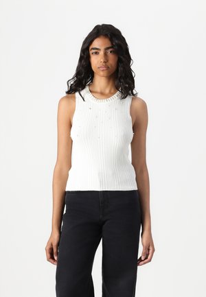 ONLMEG PEARL O NECK  - Tops - cloud dancer