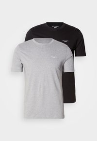 LOGO ON CHEST 2 PACK - T-shirts basic - black/grey melange