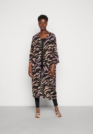 NEFERI KIMONO - Klasický kabát - black/brown/purple