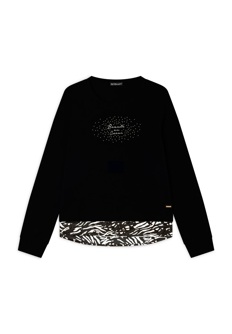 Freddy Maglietta a manica lunga - black  zebra animalier