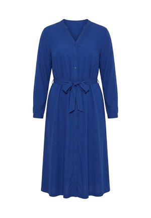 MIAMODA, MIDIKLEID, A-LINIE, BINDEGÜRTEL, KNOPFLEISTE, LANGARM - Skjortekjole - dark blue