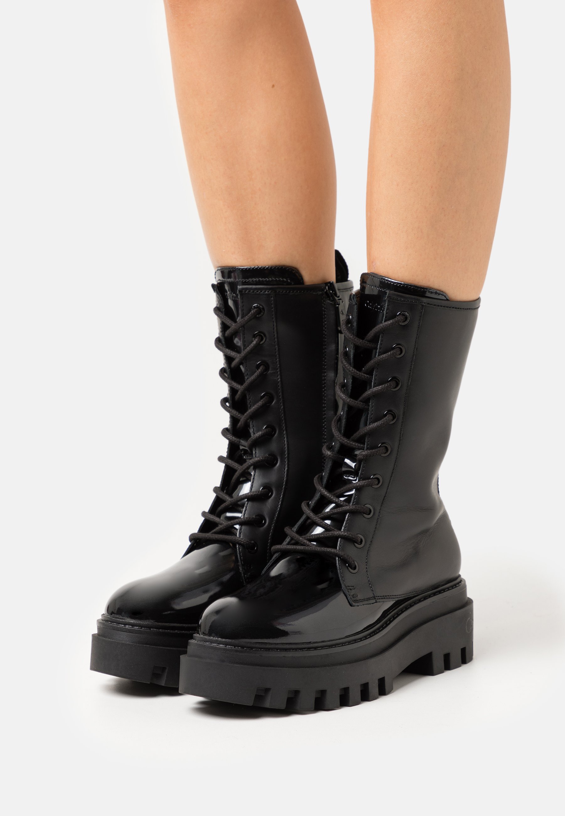 Flatform lace up calvin klein Clearance