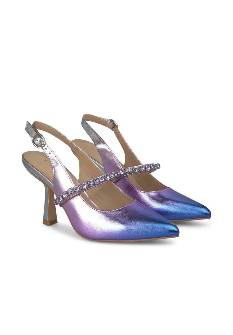 lilac purple metallic heels