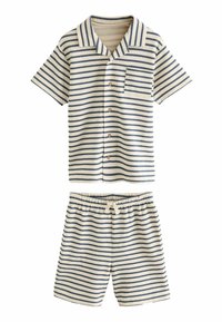Next SINGLE TEXTURED REGULAR FIT SET - Nattøj sæt - neutral navy stripe