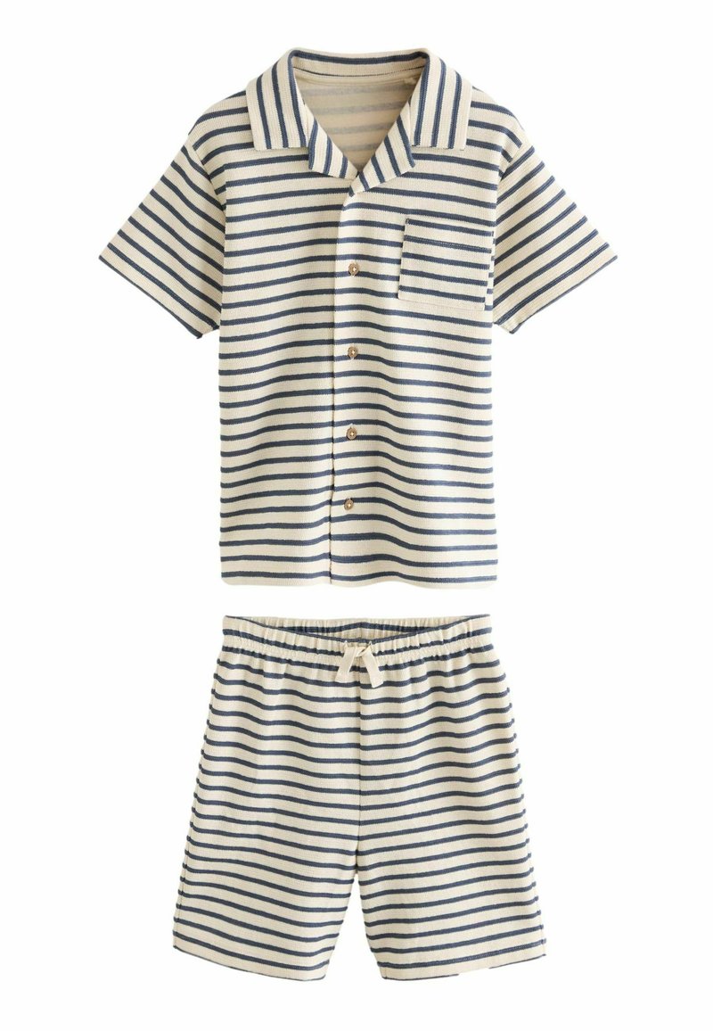 Next SINGLE TEXTURED REGULAR FIT SET - Nattøj sæt - neutral navy stripe