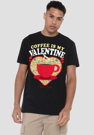 Cotton Soul, GILMORE GIRLS COFFEE IS MY VALENTINE - Print T-shirt - black
