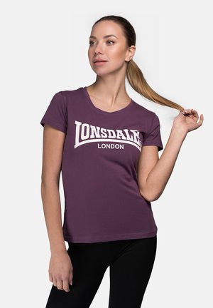 CARTMEL - Print T-shirt - aubergine white