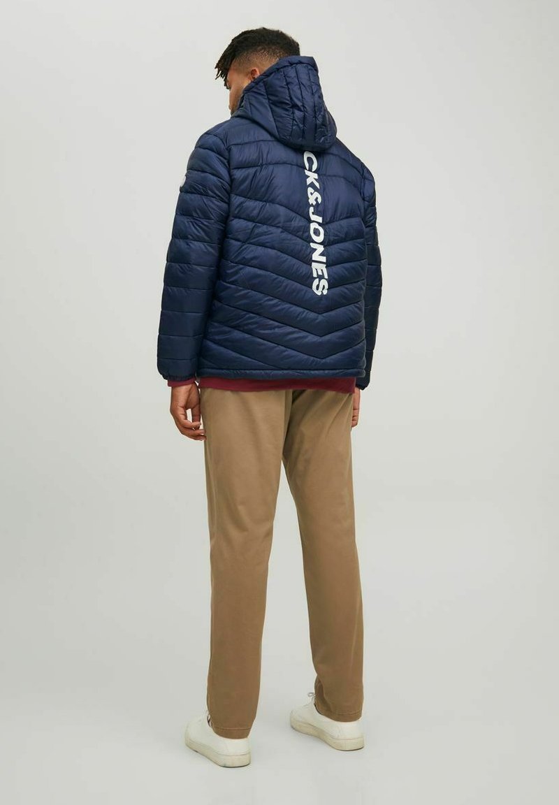 Jack & Jones JJEHERO PUFFER HOOD - Vinterjakker - navy blazer