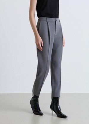 Calliope, PANTALONE LUNGO TINTA UNITA - Trousers - grigio fumo melange