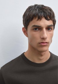 Massimo Dutti SHORT SLEEVE WITH CREW NECK - T-shirts basic - dark grey