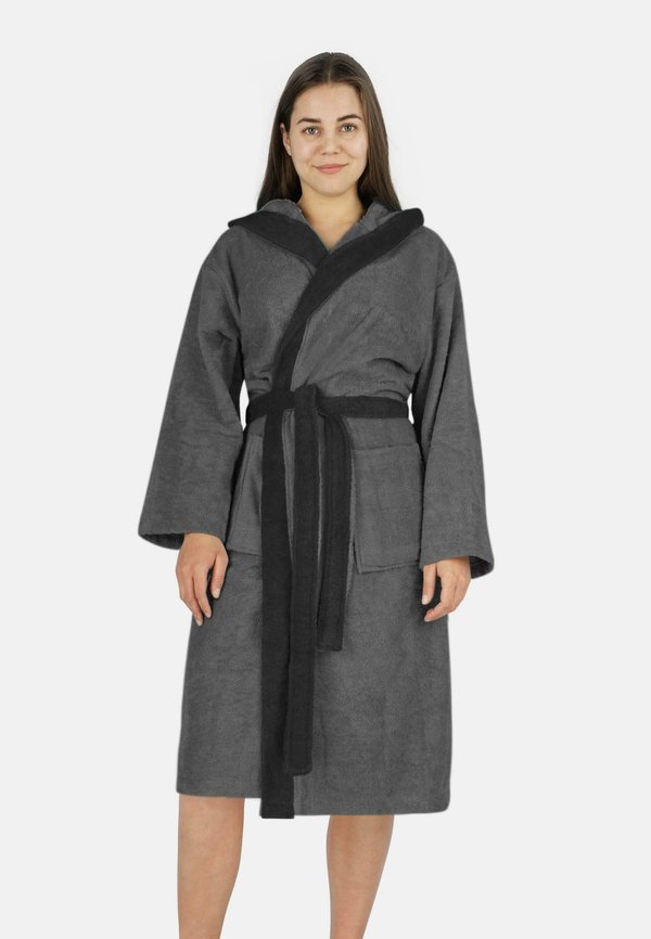 TWO TONE - Bademantel - grau, schwarz