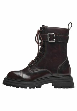 Platform ankle boots - merlot