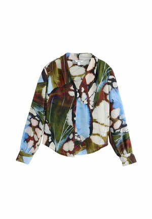 Next, REGULAR FIT - LONG SLEEVE V-NECK BLOUSE  . - Blouse - blue animal print