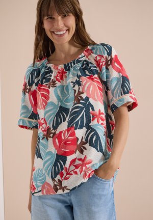 Cecil, CARMEN-BLUSE MIT KURZARM UND BLÄTTERPRINT - Blouse - light alabaster white