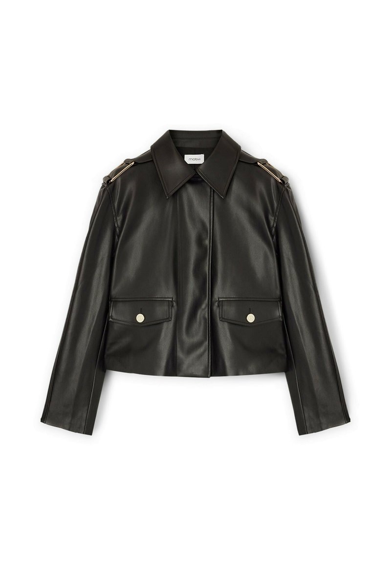 Motivi Kunstlederjacke nero/schwarz Zalando