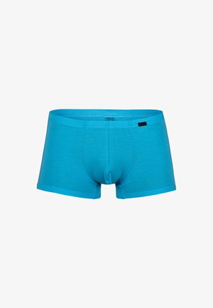 Turquoise boxershorts gemaakt van zachte stof, met een snug fit, elastische tailleband en een voorpouch voor ondersteuning. Naadloos ontwerp.