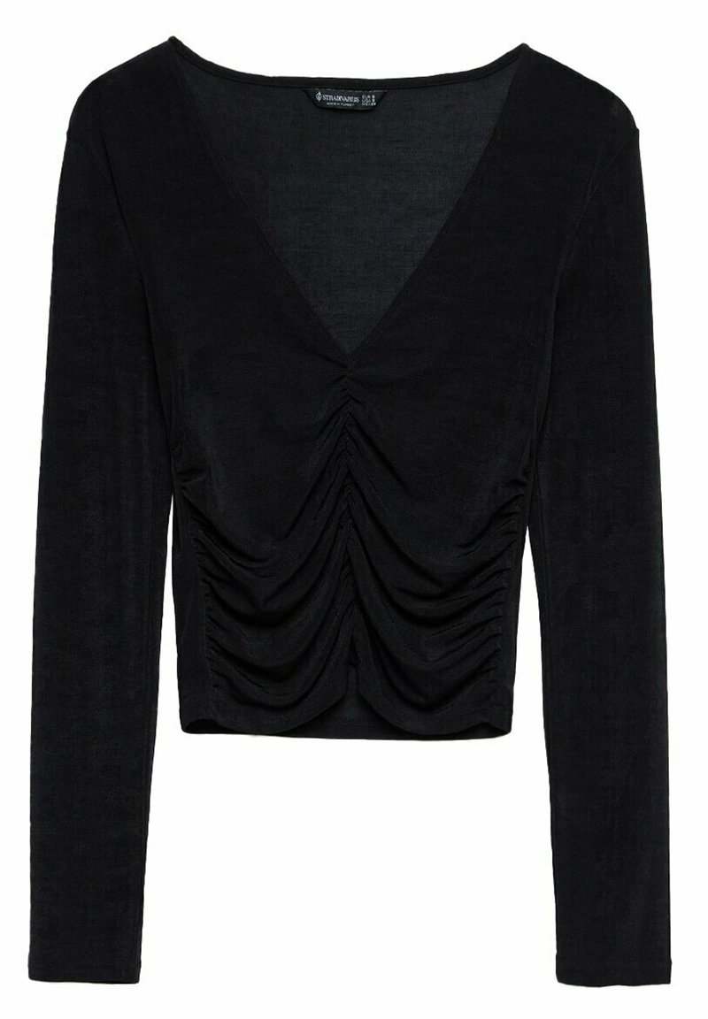 Damen T-Shirts | Stradivarius Langarmshirt black/schwarz - TM33393 Damen T-Shirts | Stradivarius Langarmshirt black/schwarz - TM33393