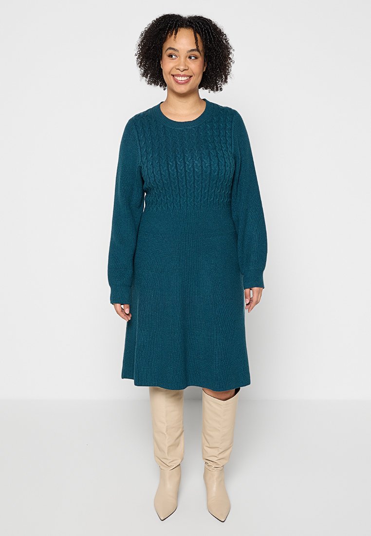 Apart Gebreide jurk donkergroen
