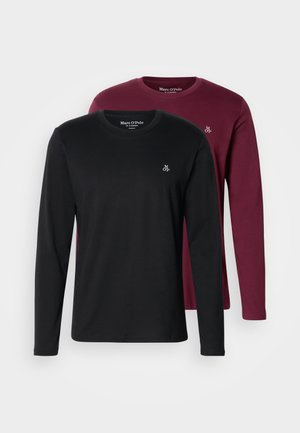LONG SLEEVE CREW NECK ON CHEST 2 PACK - T-shirt à manches longues - bordeaux/black