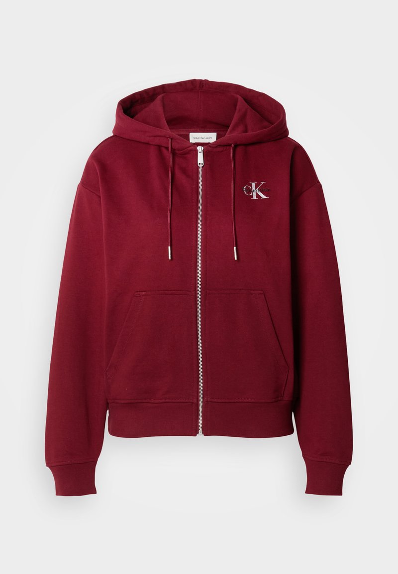 Calvin Klein Jeans Felpa con zip - renaissance red/bordeaux - Zalando.it