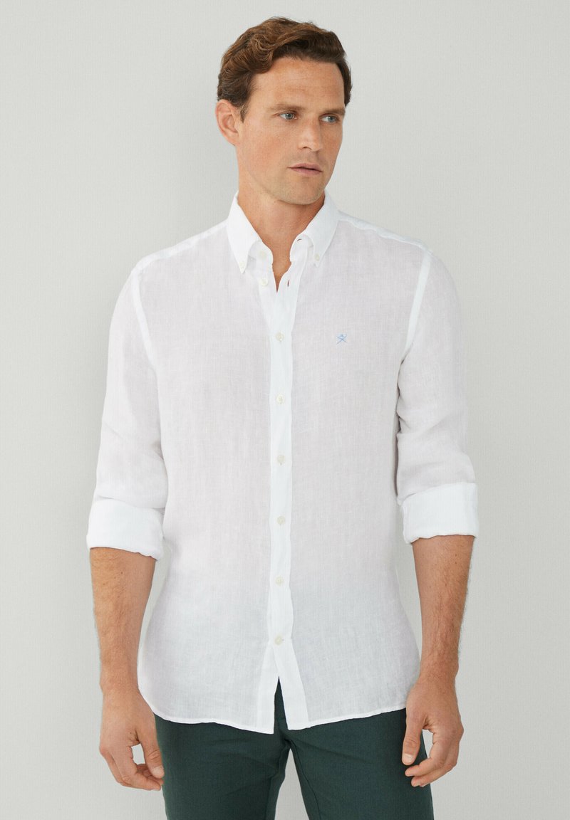 Hackett London GARMENT DYE - Košeľa - white