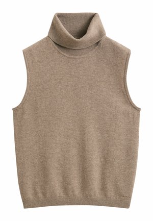 GANT, GANT SLEEVELESS TURTLENECK SWEATER - Débardeur - dk sand melange