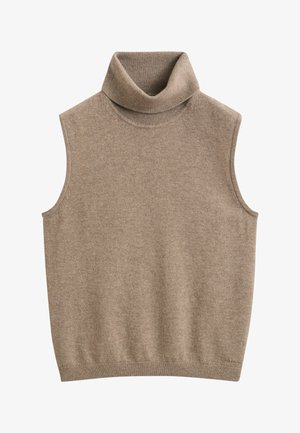 GANT, GANT SLEEVELESS TURTLENECK SWEATER - Top - dk sand melange