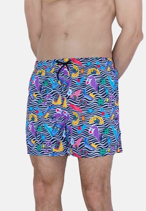 MEDIO LIGERO ESTAMPADO RETRO - Bañador corto - blue