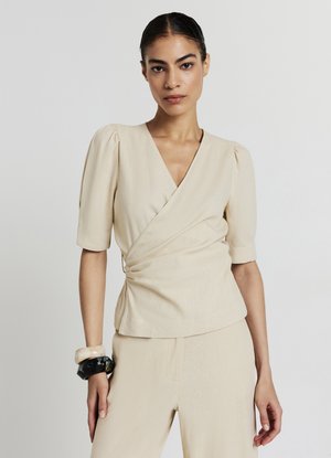 Calliope INCROCIATA MANICHE PALLONCINO - Blouse - tortora chiaro