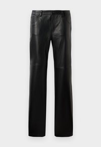 STRAIGHT LEG PANT - Nahkahousut - black