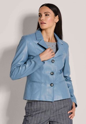 Lederjacke - smoke blue   metallic