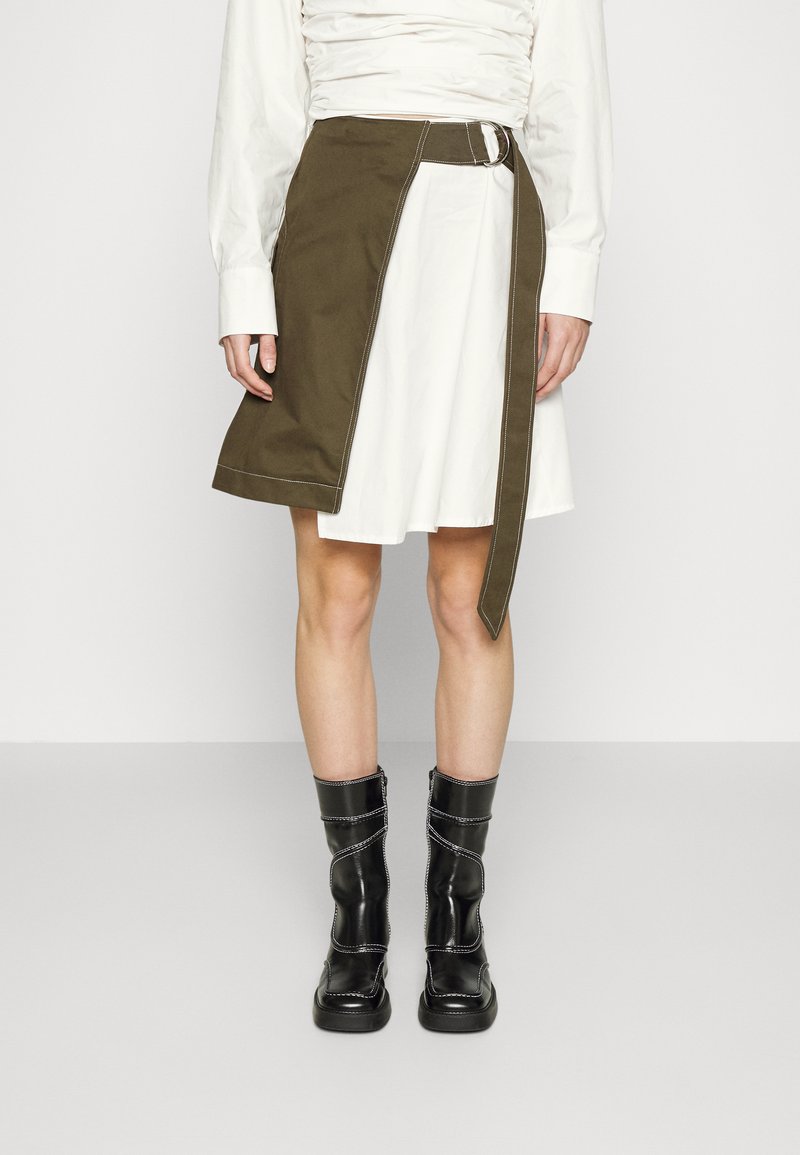 Elleme WRAP SKIRT Wickelrock khaki/ivory/khaki Zalando.at
