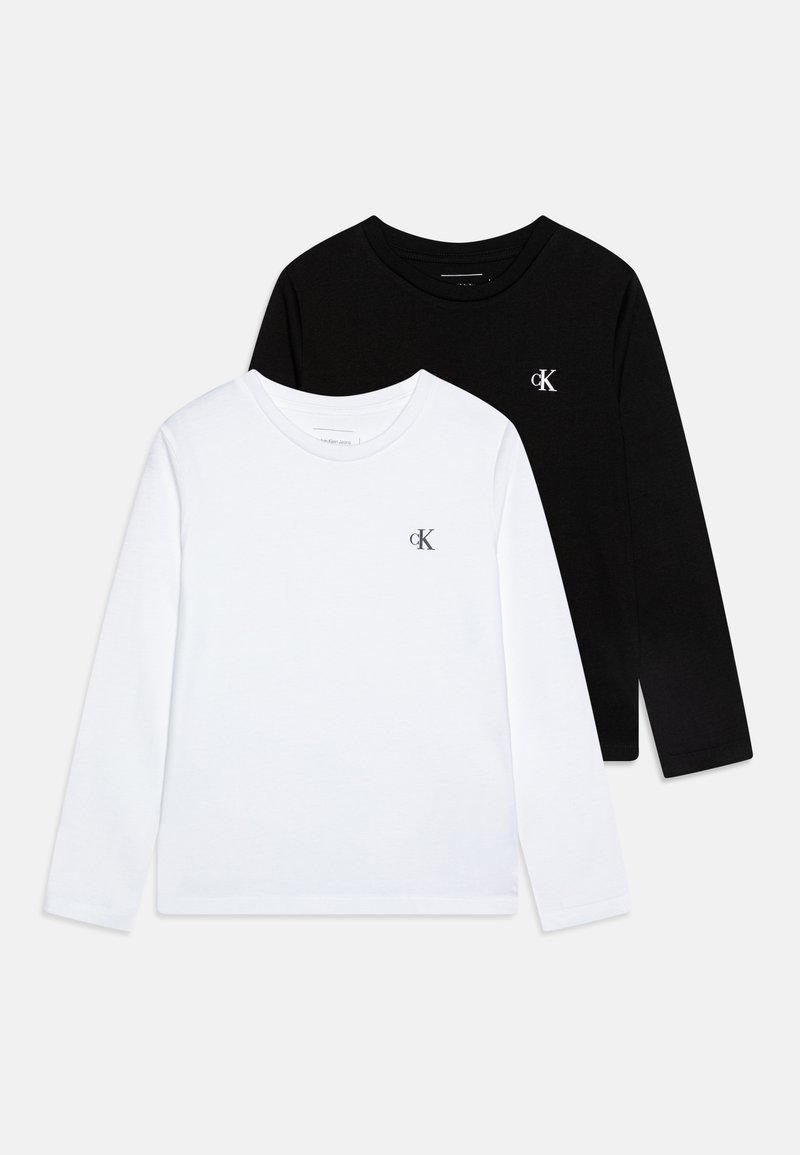 Calvin Klein Jeans CHEST MONO UNISEX 2 PACK - Top dugih rukava - black/bright white