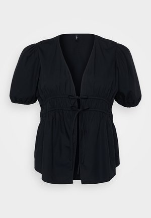 Vero Moda Curve VMCJARLOTTE TIE V NECK  - Blouse - black