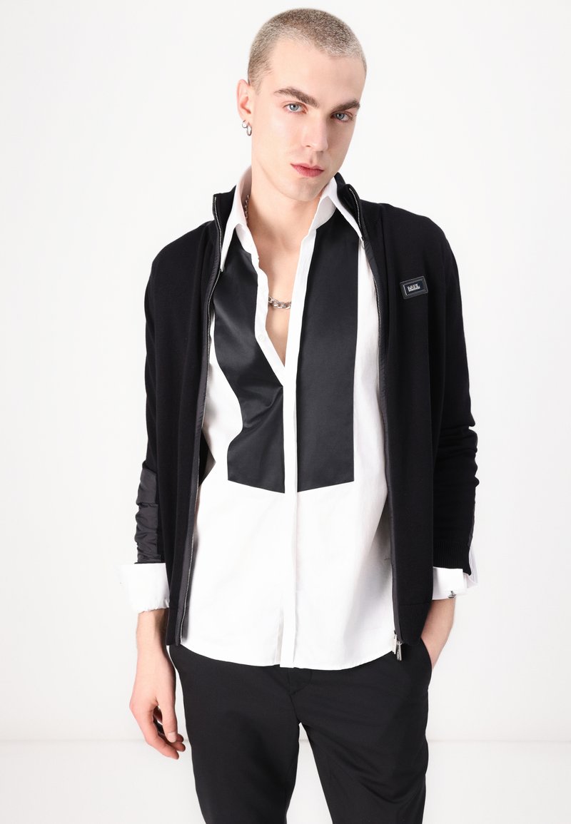 KARL LAGERFELD ZIP JACKET Strickjacke black/schwarz