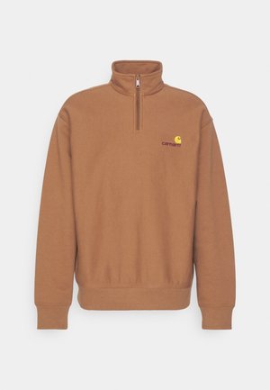 Carhartt WIP HALF ZIP AMERICAN SCRIPT - Sweatshirt - hamilton brown