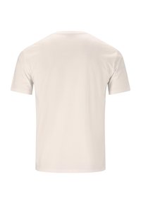 Kortärmad t-shirt med rund halsringning i ljusbeige. Slät bomullstyg med en enkel design, inga mönster eller detaljer. Standard passform.