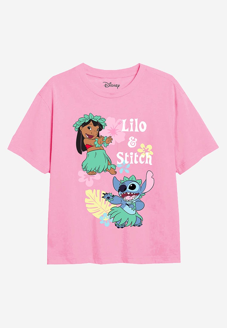Disney T-shirt print donkerroze